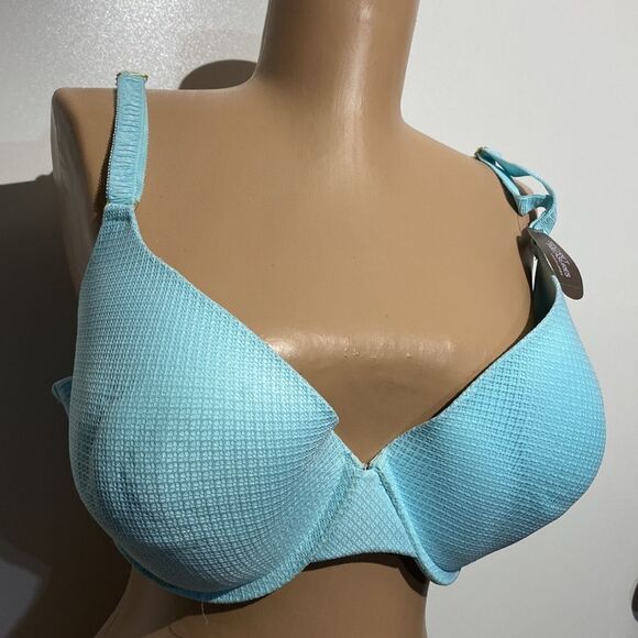 Teal Geo Mesh Push Up Bra by Secret Treasures Size 40DD - Picture 2 of 12